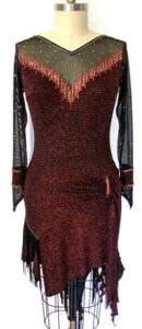 Fiery Elegance latin ballroom dress for competition front