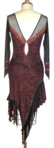 Fiery Elegance latin ballroom dress for competition back