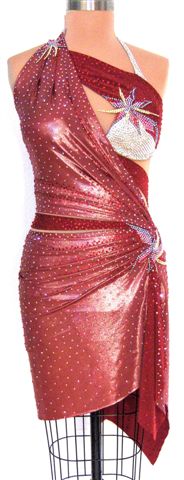 Luxurious Tropics couture latin rhythm dress for competition front