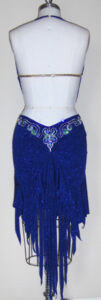 Blue Peacock Latin Dress Swarovski Crystals