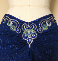 Blue Peacock Latin Dress Swarovski Crystals