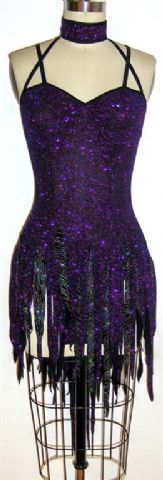 Dramatic Shimmer latin dance costume front