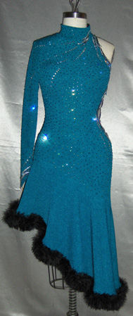 Teal Tango competition latin ballroom gowns tampa