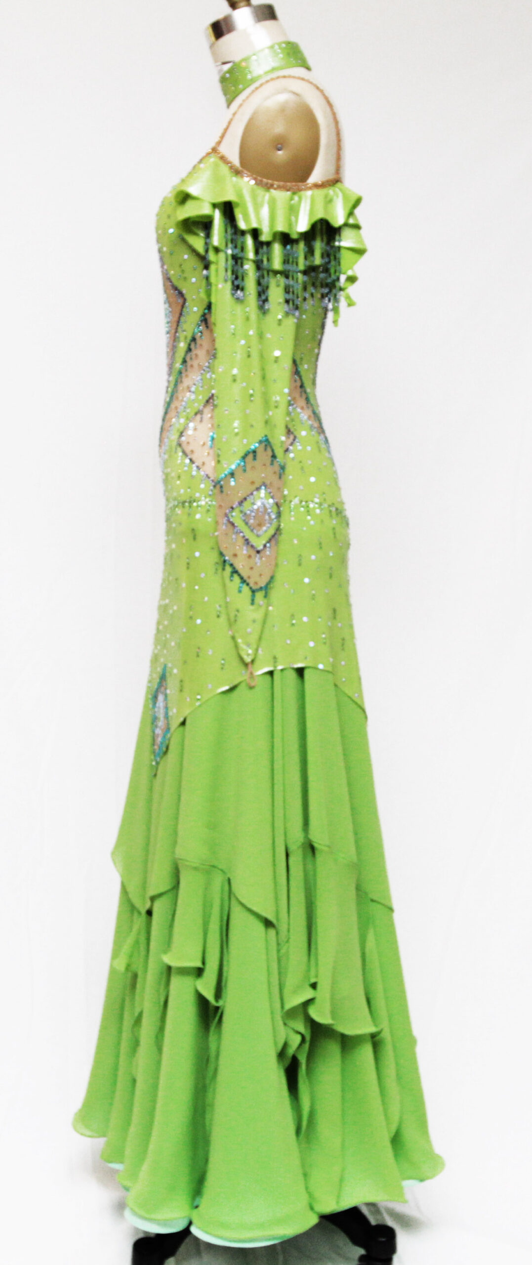 lime green standard ballgown