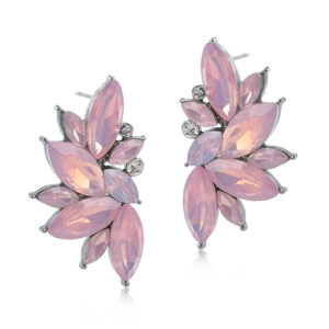 Ballroom Dancing Crystal Earrings, Rose Water Opal with Crystal Style #12