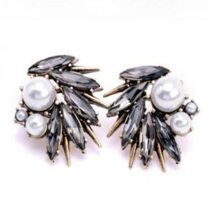 rhinestone earrings with pearls style 14